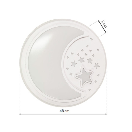 Plafon LED Lampa Sufitowa Natynkowa NOTE Biały 45W LED Ø480 mm Milagro