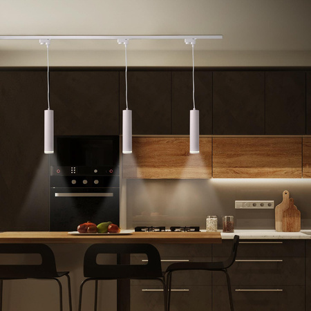 Lampa Oprawa Szynowa Wisząca Paris Biała do Szynoprzewodów GU10 POLUX