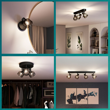 Lampa Sufitowa Reflektor 2x E14 Czarna Sleet Philips