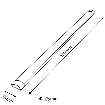 Lampa LED Panel Oprawa Natynkowa Belka Czarna 30cm 9W 6500K Zimna Barwa