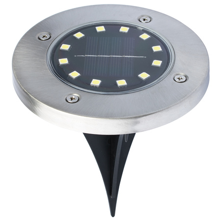 Zestaw 6x Lampka Ogrodowa 12x LED SOLARNA DOGRUNTOWA Wbijana IP44