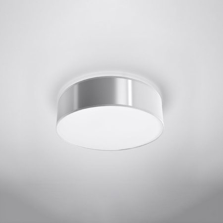 Lampa Sufitowa Plafon 2x E27 Okrągła Szara Minimalistyczna Arena Sollux