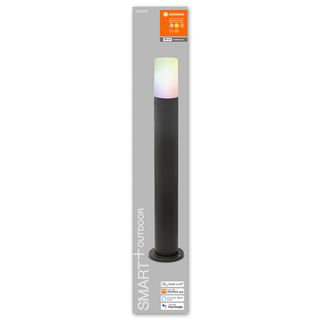 Lampa Ogrodowa LED Słupek Zewnętrzny Stojący 10W 380lm 3000K Ciepła RGBW Ściemnialna 80cm IP44 Szary SMART+ WiFi Pipe Ledvance