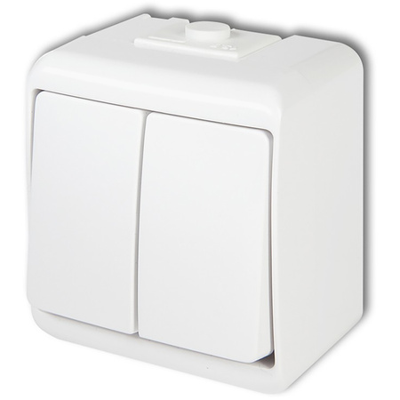 Łącznik Włącznik Świecznikowy Hermetyczny Dwubiegunowy Natynkowy Junior IP54 KARLIK Biały