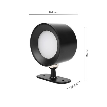 Lampa LED Kinkiet Ścienny Regulowany Magnes 1W 180lm 3000/4000/6500K CCT 120° Ściemnialna Czarny Rino Masterled