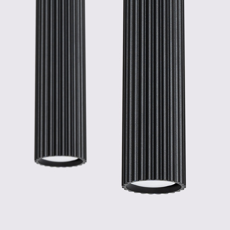 Lampa Wisząca Sufitowa Zwis Tuba Spot 2x GU10 Czarna Karbon Deep Space SL.1574 Sollux