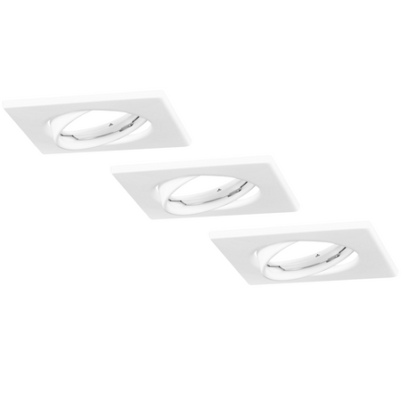 Zestaw 3x Oprawa halogenowa ruchoma OPIN GOLDLUX kwadrat metal biel MR16 GU10