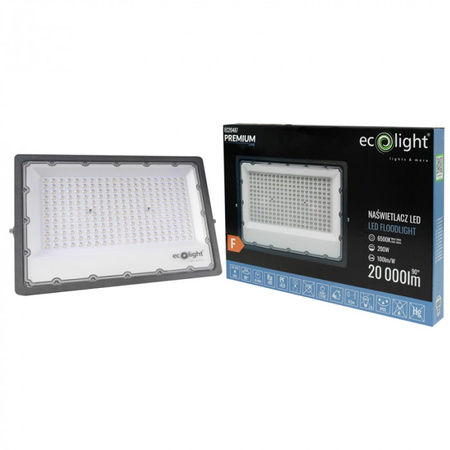 Naświetlacz LED Lampa Reflektor 200W 20000lm 6500K Zimna IP65 Premium Line Ecolight
