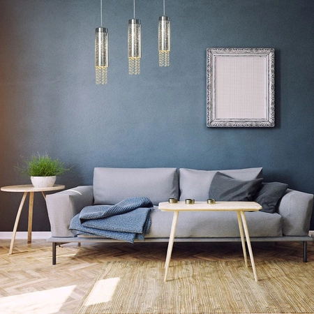 Lampa wisząca sufitowa MOONLIGHT 3xE14 MILAGRO glamour chrom metal szkło