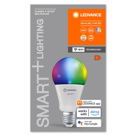 Żarówka LED E27 A100 14W 1521lm RGBW SMART+ WiFi Ściemnialna Classic LEDVANCE