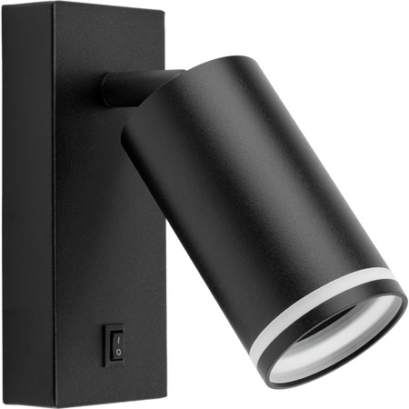 Lampa ścienna Kinkiet GU10 RING z włącznikiem czarny
