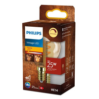 Żarówka LED Kulka E14 P45 3W = 25W 250lm 2200K Ciepła Filament Bursztynowa PHILIPS Ściemnialna