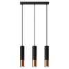 Lampa Sufitowa Oprawa Natynkowa SPOT TUBA 3x GU10 Wisząca Zwis Tubularna Czarna Miedź Nowoczesna Loopez Sollux