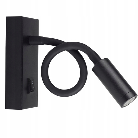 Lampa Ścienna LED Elastyczny Kinkiet do Czytania 3,3W 3000K Czarna TONIL II KANLUX