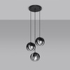 Lampa Sufitowa Wisząca Zwis 3x E27 Kulista Czarna Nowoczesna Tulos Sollux