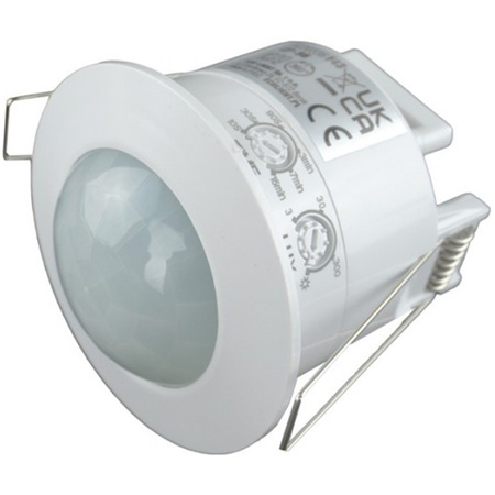 Czujnik Ruchu i Zmierzchu PIR Podtynkowy 360° 6m Wewnętrzny Biały