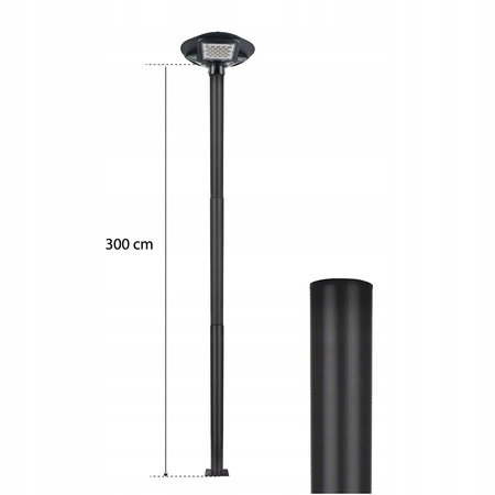 Słup Oświetleniowy 3m Maszt do Lamp Ulicznych Latarni Okrągły Czarny