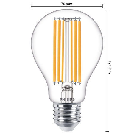 Żarówka LED E27 A67 13W = 120W 2000lm 4000K Neutralna FILAMENT LED Classic Philips