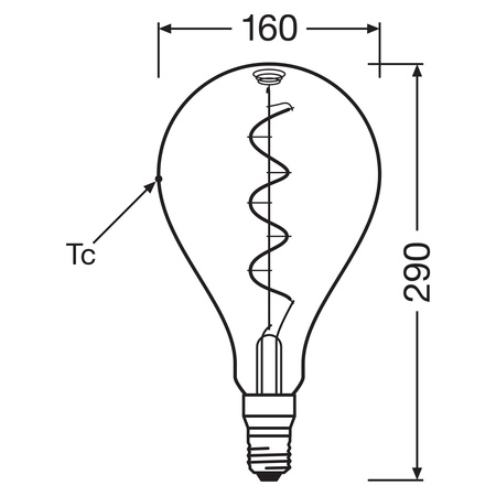 Żarówka LED Dekoracyjna A160 E27 4W = 15W 140lm 1800K Ciepła 340° Dymiona Ściemnialna Vintage 1906 Osram