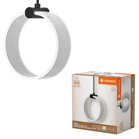 Lampa Sufitowa Wisząca Dekoracyjna LED 8W 370lm 3000K - 4200K - 6500 K CCT Zwis Czarny Decor Ledvance