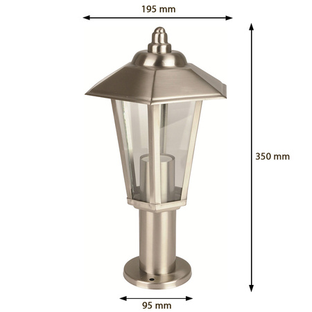 Lampa Ogrodowa LED Zewnętrzna JUPITER E27 Słupek 35cm Złota Satyna Volteno