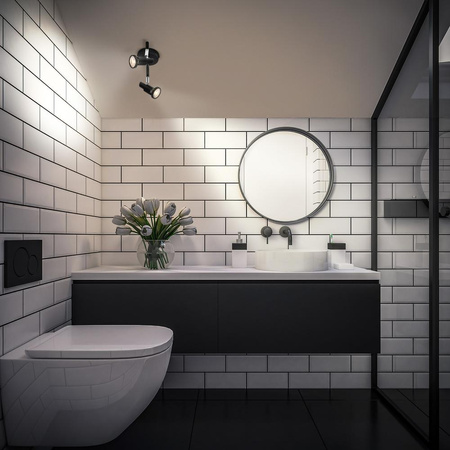 Lampa LED Ścienna Sufitowa Kinkiet Oprawa Natynkowa 6.8W 460lm 3000K Ciepła Ściemnialna Czarny LED Spot Ledvance