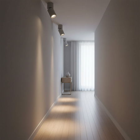 Oprawa Sufitowa Natynkowa NIXA GU10 Tuba Spot Ruchoma 360° Okrągła Szara GOLDLUX