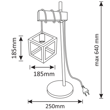 Lampa Stołowa Stojąca SWEDEN 1x E27 Drewno Czarny GOLDLUX (Polux)