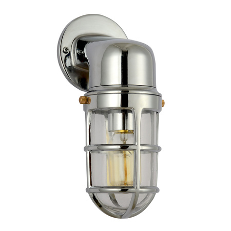 Kinkiet ścienny zewnętrzny elewacyjny lampa ścienna industrial E27 chrom LOFT LUND GOLDLUX (Polux)