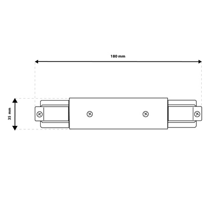 Łącznik Prosty z Zasilaniem Czarny do Szynoprzewodów Szyn Jednofazowych LUMILED