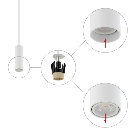 Lampa Sufitowa Wisząca GU10 Biała Nowoczesna FOURTY S 10764 Nowodvorski