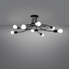 Lampa Sufitowa Oprawa Natynkowa Wisząca Zwis 8x E27 Żyrandol Nieregularna Czarna Industrialna Levar Sollux