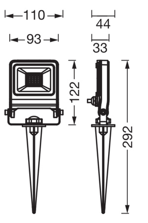 Lampa Ogrodowa LED Wbijana LED 10W 800lm 3000K Ciepła Szary IP65 Endura Osram