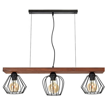 Lampa wisząca OZZY 3xE27 Różne Geometryczne Kształty Loft MLP6252 Milagro Metal + Drewno