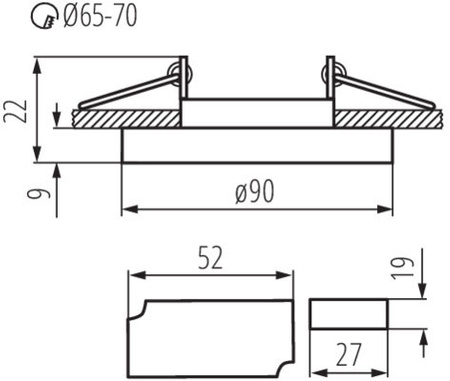 Oprawa sufitowa halogenowa srebrna SOREN GU10 podświetlana niebieska barwa Kanlux