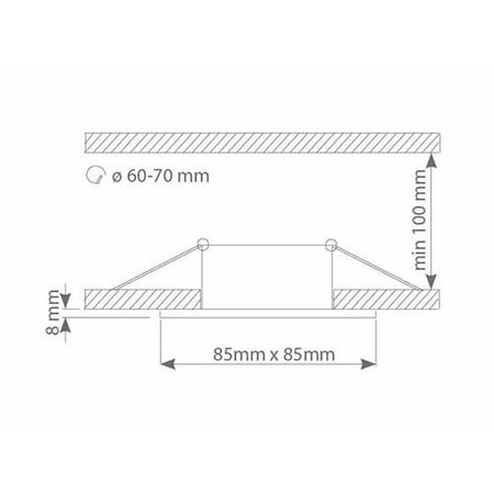 Oprawa HALOGENOWA Podtynkowa Kwadratowa Podbitka Łazienkowa Hermetyczna IP44 Biała