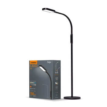 Lampa Podłogowa LED 12W 1280lm 5500K Zimna Czarna Ściemnialna TOKYO Videx