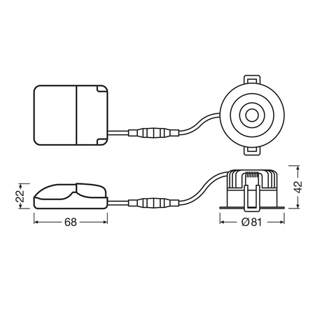 Panel LED Oprawa Podtynkowa Punktowa 8W 640lm 3000K Ciepła Ściemnialna Oczko Spot Biały Fix Ledvance