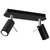 Lampa Sufitowa PRESTON Czarna Chrom 2x mini GU10 Milagro