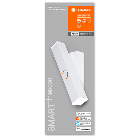 Inteligentna lampa ścienna kinkiet SMART + WIFI 12W ORBIS WALL CROSS WHITE LEDVANCE