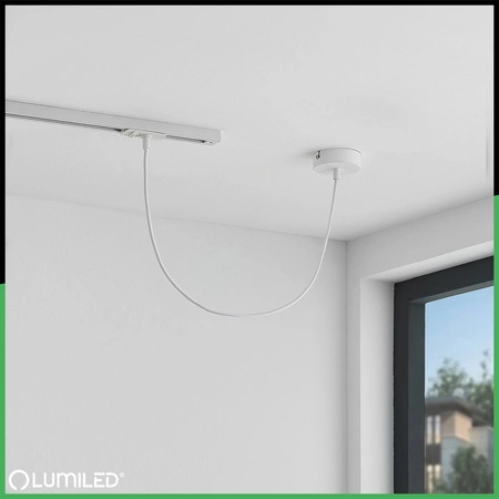 Adapter Zasilający do Szynoprzewodów Baza Montażowa 1F Biała LUMILED