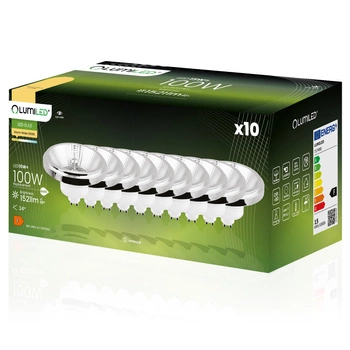 Zestaw 10x Żarówka LED ES111 GU10 15W = 100W 1521lm 3000K Ciepła 24° Srebrna LUMILED