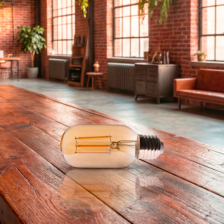 6x Żarówka LED E27 T45 4W = 40W 470LM 2000K Ciepła 360° Filament Amber LUMILED