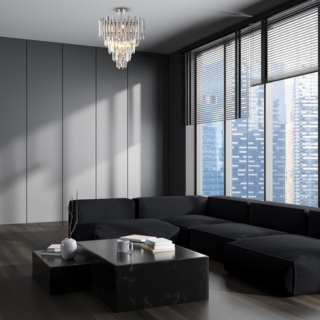 Lampa Sufitowa Żyrandol MADISON Chrom 9xE14 Milagro