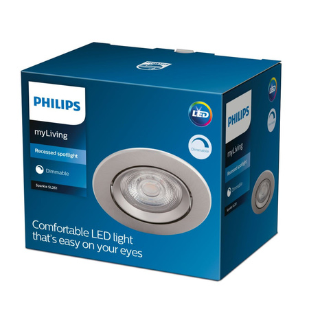 Oprawa Podtynkowa Wpuszczana Spot LED 5W 350lm 2700K Nikiel Sparkle Philips