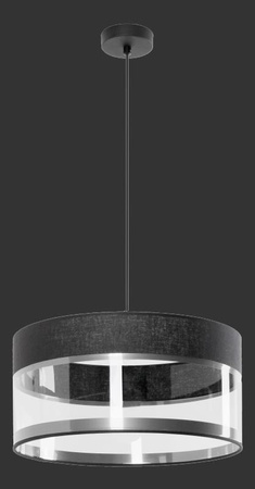 Lampa wisząca Leone 1x E27 Metal i PCV Lampex przezroczysty klosz styl nowoczesny