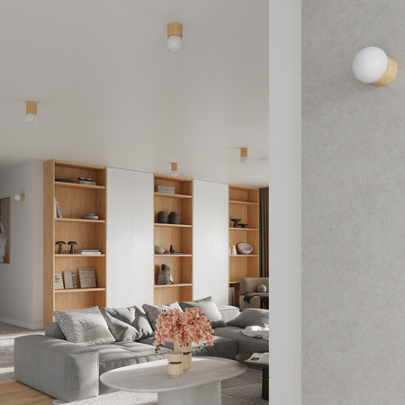 Lampa Sufitowa SPOT TUBA G9 Kulka Geometryczna Brązowa Nowoczesna Boomo Sollux