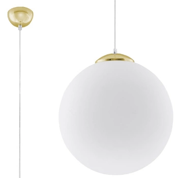 Lampa Sufitowa Wisząca Zwis Kula E27 Kulista Biała Złota Minimalistyczna Ugo Sollux