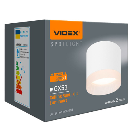Oprawa Natynkowa SPOT Lampa Sufitowa Punktowa 1x GX53 Biała Videx