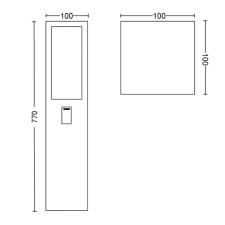 Lampa Ogrodowa LED SŁUPEK Zewnętrzna 77cm 15.8W IP44 White and Color Ambiance RGB + TW Czarna Inteligentna Smart Zigbee Bluetooth Impress Philips Hue